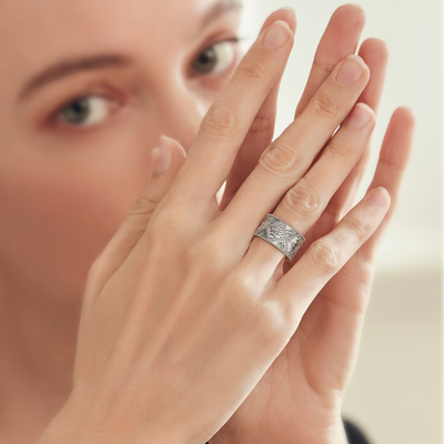 Cigar Band Ring Ornate